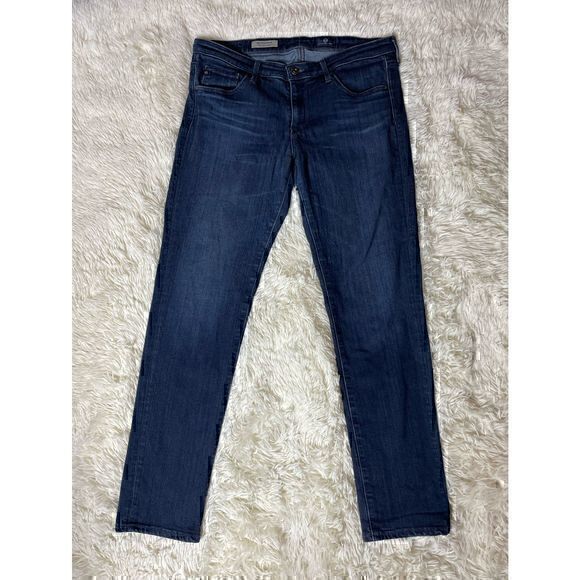 Dark Blue AG Adriano Goldschmied The Stevie Petite Slim Straight Size 29 Petite - Picture 1 of 10